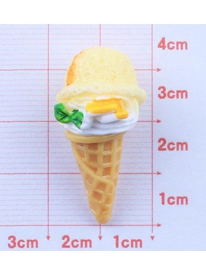 Кабашон (декоративный элемент),Мороженое рожок желтый