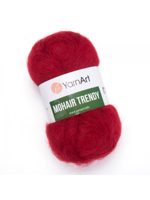 Пряжа Ярнарт Мохер Тренди (Yarnart Mohair Trendy) цвет 141 темно-красный