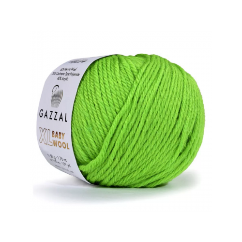 ПРЯЖА GAZZAL BABY WOOL XL ЦВЕТ  821 салатовый