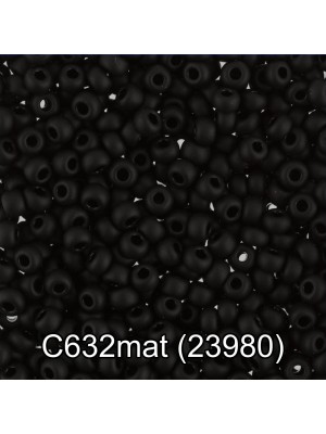 Бисер Чехия "GAMMA" круглый  10/0 2.3 мм  5 г   C632mat чёрный мат. ( 23980 )