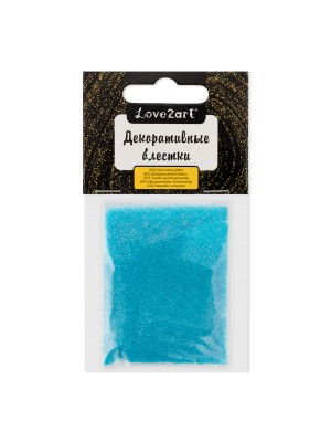 Декоративные блестки(глиттер)  0.2 мм  5 г  голубой неон/light blue neon