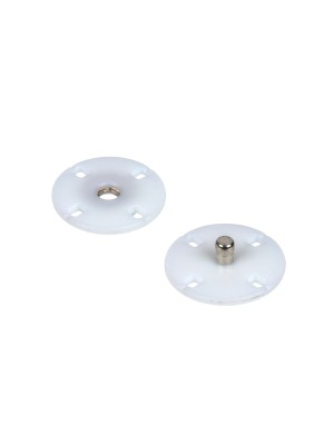  Кнопка пришивная "Gamma" KLE-20 пластик металл d 20 мм 5 шт №01 белый