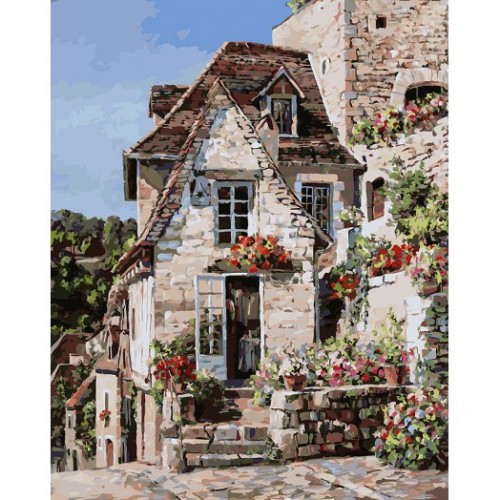 Рисование по номерам (живопись на холсте), Франция.Ракамадур, 40*50 см.40 цв.