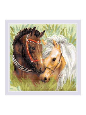 Алмазная мозаика Риолис «Пара лошадей» 40*40см,квадр.стразы