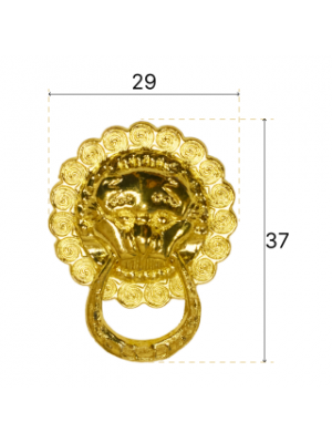Литая  ручка в виде головы льва,цв-золото,29*37мм.фиксация клеем,цена за 1шт