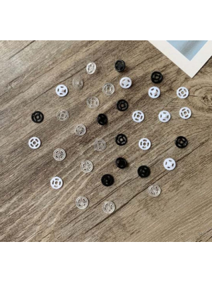 Кнопки-мини, пришивные белые  ,пластик,4 мм,в уп. 10 кнопок