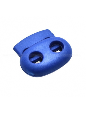 Фиксатор для шнура пластик двойной,23х22мм ,цв-синий