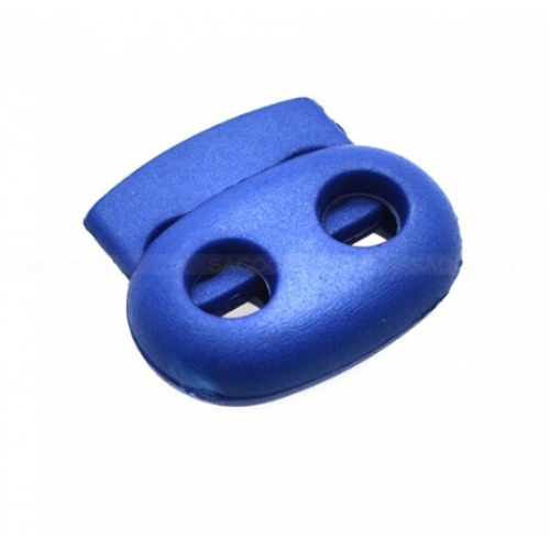 Фиксатор для шнура пластик двойной,23х22мм ,цв-синий