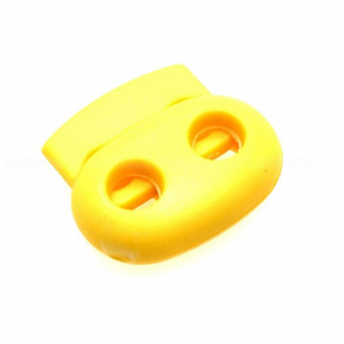 Фиксатор для шнура пластик двойной,23х22мм ,цв-желтый