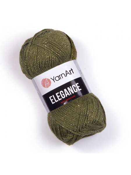 Пряжа для вязания Elegance- Элеганс, хлопок с рюлексом, 5 0гр-130 м, цв-хаки