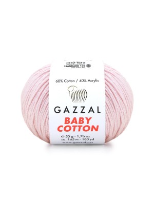 Gazzal Baby Cotton, 50 гр- 165 м,цв-св.розовый