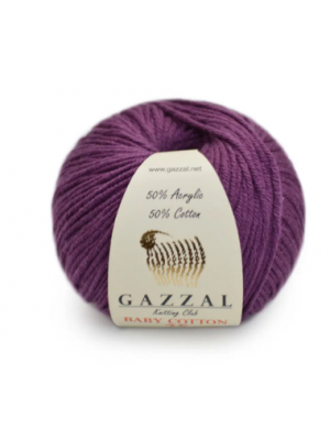 Gazzal Baby Cotton, 50 гр- 165 м,цв-темно-фиолетовый