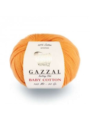 Gazzal Baby Cotton, 50 гр- 165 м,цв. оранжевый