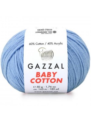 Gazzal Baby Cotton, 50 гр- 165 м.цв-голубой
