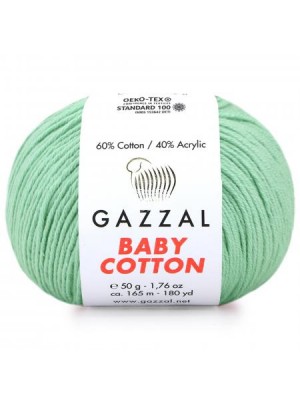 Gazzal Baby Cotton, 50 гр- 165 м, цв- св. зеленый