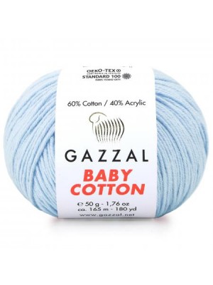 Gazzal Baby Cotton, 50 гр- 165 м,цв-св.голубой