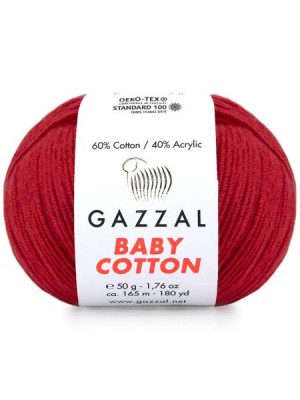 Gazzal Baby Cotton, 50 гр- 165 м,цв-тёмно-красный