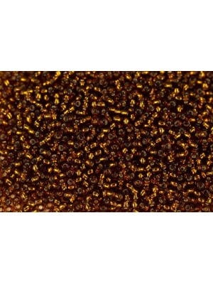 Чешский бисер   10/0 ,5 грамм, цв 17090 коричневый, серебряная линия внутри