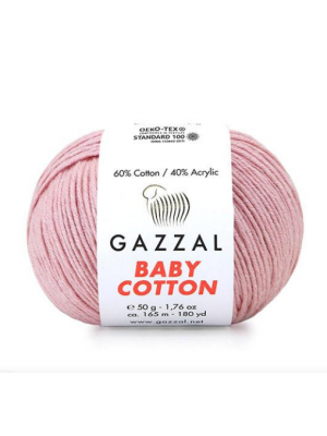 Gazzal Baby Cotton, 50 гр- 165 м,цв-пыльная роза