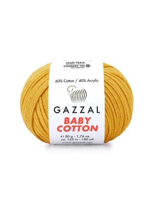 Gazzal Baby Cotton, 50 гр- 165 м,цв-горчица