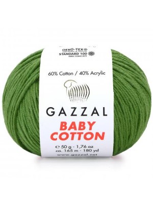 Gazzal Baby Cotton, 50 гр- 165 м,цв-зелёный