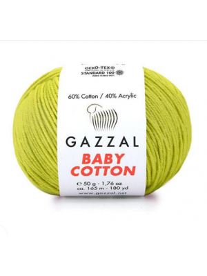 Gazzal Baby Cotton, 50 гр- 165 м,цв-фисташка
