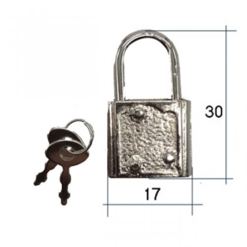  Замочек с ключиком для шкатулки металл, навесной .серебро 3,1*1,7 см(рабочий)