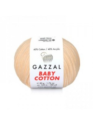 Gazzal Baby Cotton, 50 гр- 165 м,цв-персик