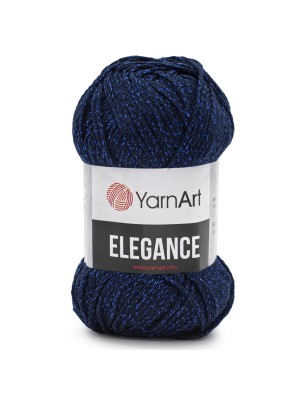 Пряжа для вязания Elegance- Элеганс, хлопок с рюлексом, 5 0гр-130 м, цв-темно-синий