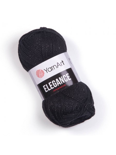 Пряжа для вязания Elegance- Элеганс, хлопок с рюлексом, 5 0гр-130 м, цв-черный