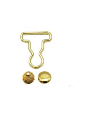 Пряжка для комбинезона с кнопкой, для кукольной одежды,цв-золото-9 мм ,цена за 4 шт