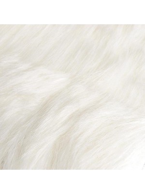 Борода для гнома - мех белый длинноворсовый, 5 см, размер 30*30см
