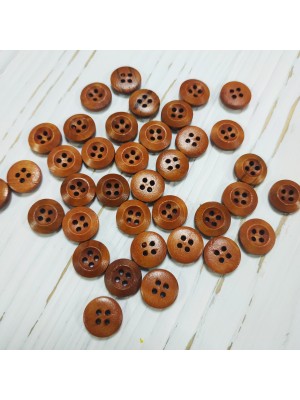 Пуговицы деревянные окрашенные, цв коричневый,13 мм, цена за 1 шт