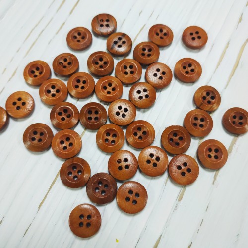 Пуговицы деревянные окрашенные, цв коричневый,13 мм, цена за 1 шт