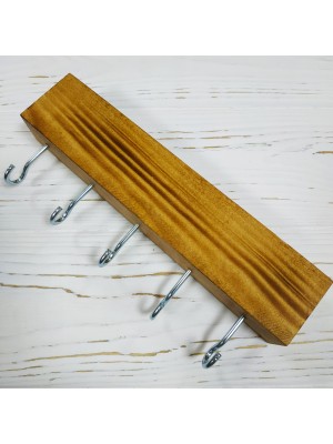 Ключница на 5 крючков,св-коричневая ,размер 20*4см