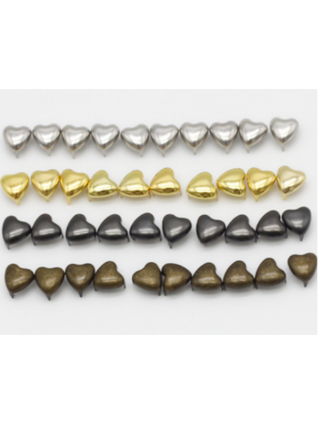 Декоративные заклёпки, Шип-сердце, цв-серебро,6 мм ,цена за 20шт