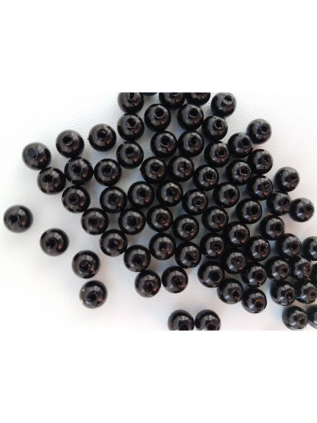 Пластиковые бусины "Colibry", (25г.) Цвет №5706-черный,4мм