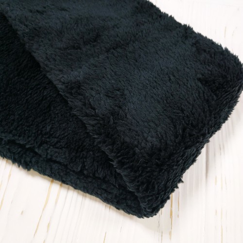 Мех "Тедди" средний ворс (56 см*50 см) 100%п/э цв. чёрный