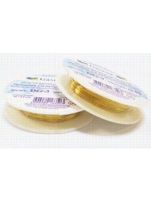 Проволока для бисера металл d 0.3 мм 10 м №01 под золото-Gamma Проволока для бисера металл d 0.3 мм 10 м №01 под золото-Gamma