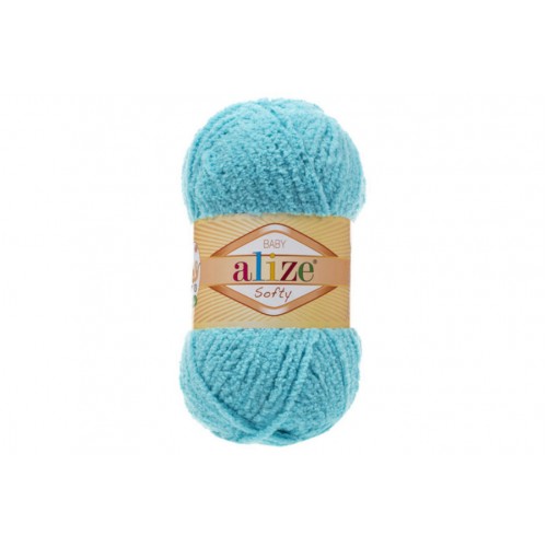 Пряжа Alize Softy,цв-св-бирюза,50 гр