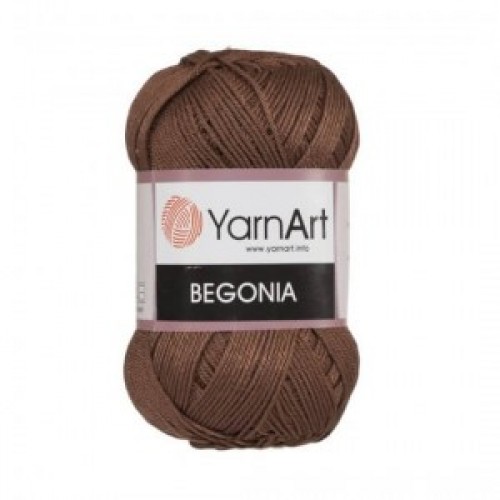 Пряжа Begonia YarnArt-Бегония.№0077, цв-коричневый,50гр-169 м