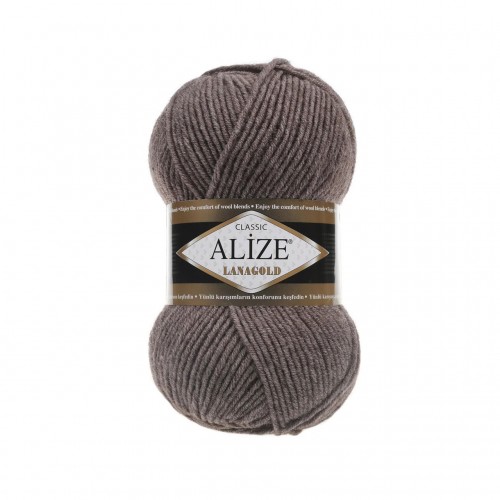 Пряжа Alize-Ланаголд (Lanagold) цв-240-коричневый меланж