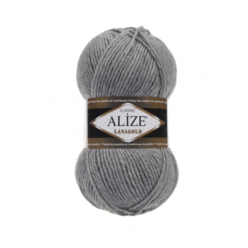 Пряжа Alize-Ланаголд (Lanagold) цв-21 (серый меланж)