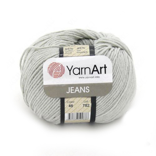 Пряжа  YarnArt "Jeans Джинс"цв. 49, серый