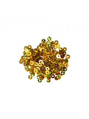 Пайетки плоские 6 мм. цв. золото голограмма, А71-20