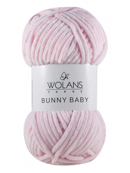 Плюшевая пряжа Wolans Bunny Baby,цв светло-розовый,№04,100гр