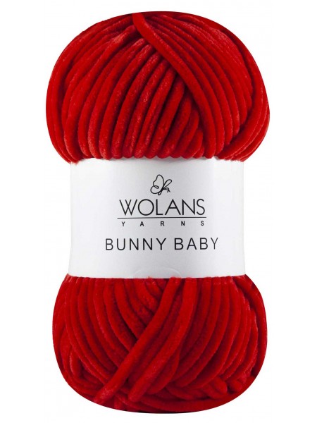 Плюшевая пряжа Wolans Bunny Baby,цв красный,№08,100гр