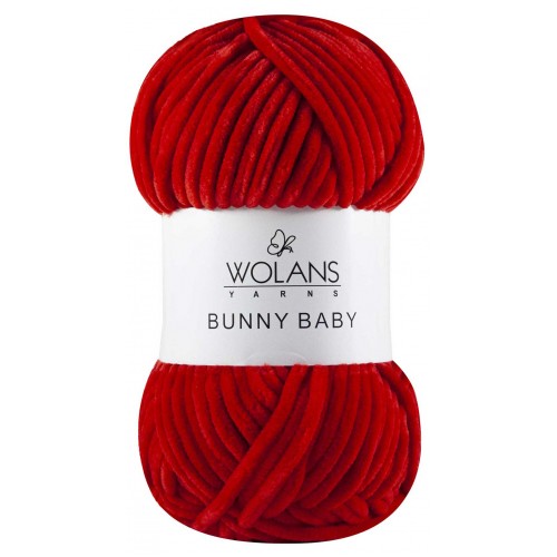Плюшевая пряжа Wolans Bunny Baby,цв красный,№08,100гр