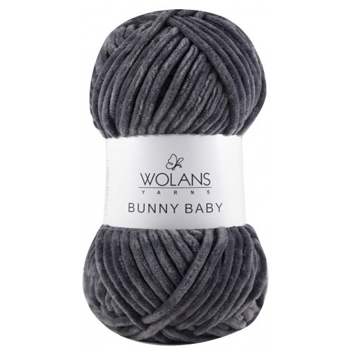 Плюшевая пряжа Wolans Bunny Baby,цв серый,№09,100гр