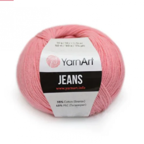 Пряжа  YarnArt "Jeans Джинс"цв. 78, розовый